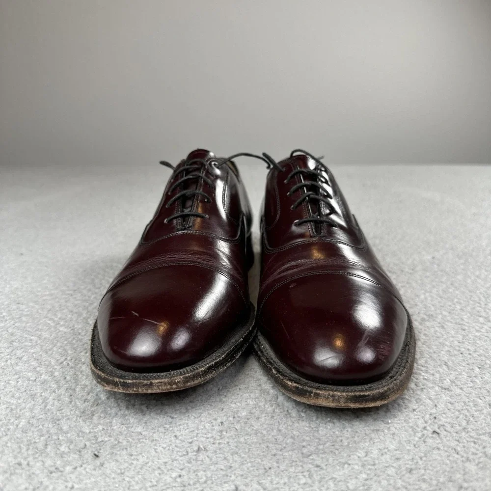 Johnston & Murphy Limited Oxford Cap Toe Shoes Men 9.5 Burgundy USA